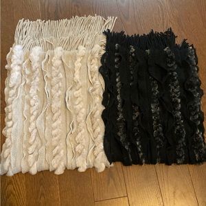 2 Belle Faire Authentic Rabbit Fur Scarves